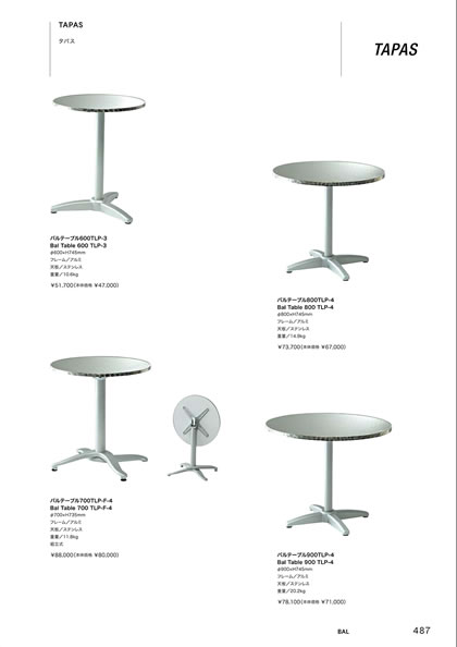 バルテーブル600TLP-3／バルテーブル700TLP-F-4／バルテーブル800TLP-4／バルテーブル900TLP-4