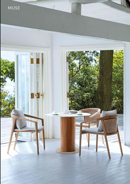 ミューズウーブンスタッキングアームチェア／背･座クッションリネン