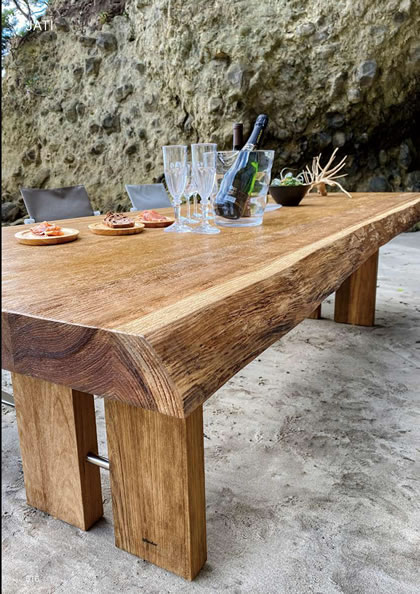 ライブエッジヴィンテージチークテーブル3000×1000